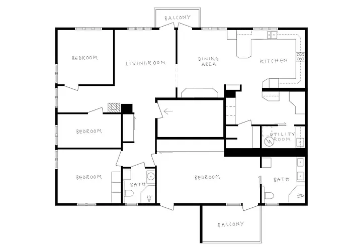 Apartman 4-bedroom With Balcony